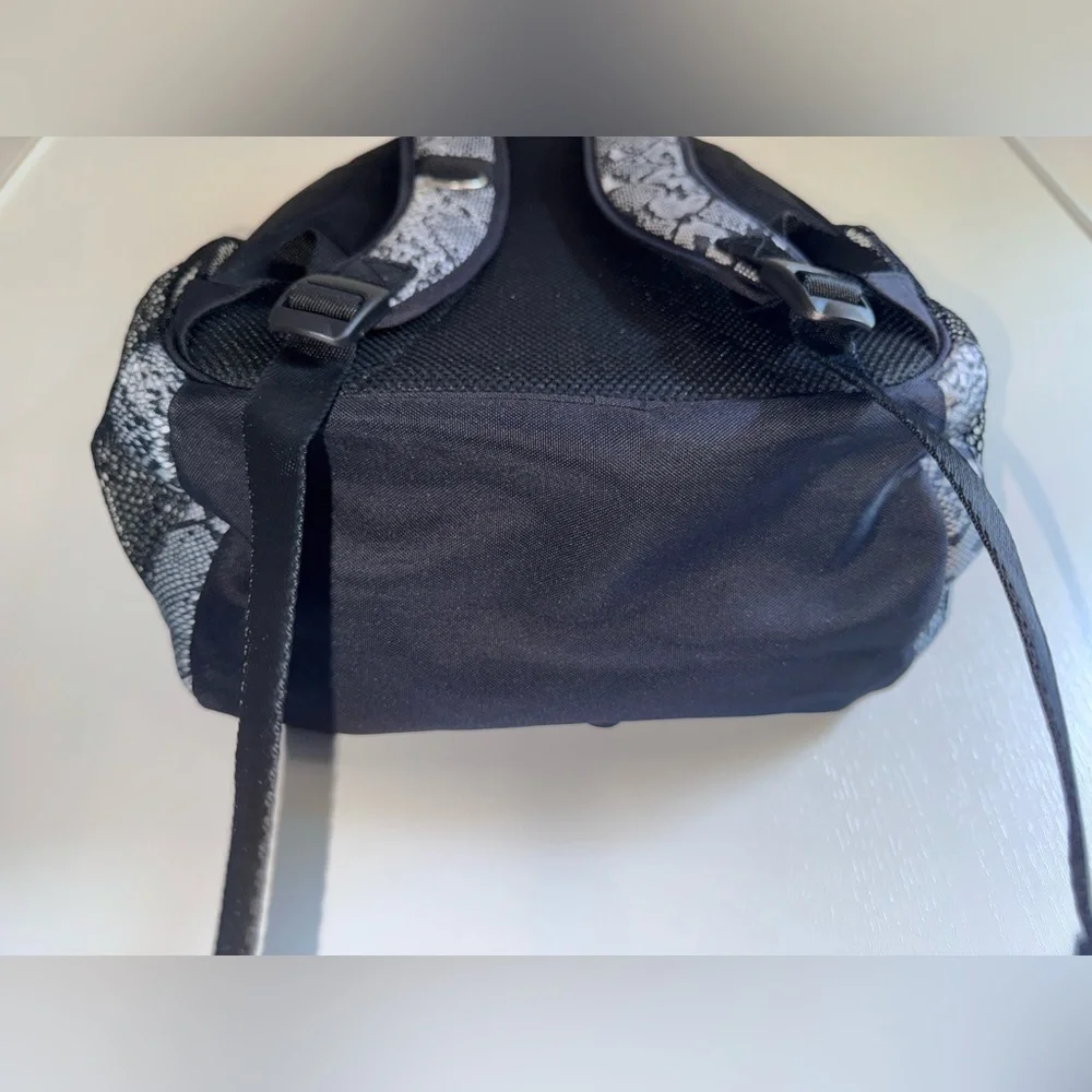 Pottery Barn Teen Black and White Snake Skin Print Multi Pocket Large Backpack
